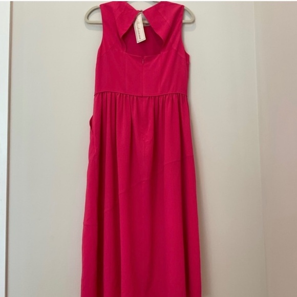 Shoshanna Midi Pink Dress Sz10  NWT has pockets! - Picture 3 of 7